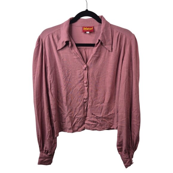 Freddies Of Pinewood Womens Spellbound Blouse Size 10 Blush Pink 1940s Retro - Picture 1 of 8